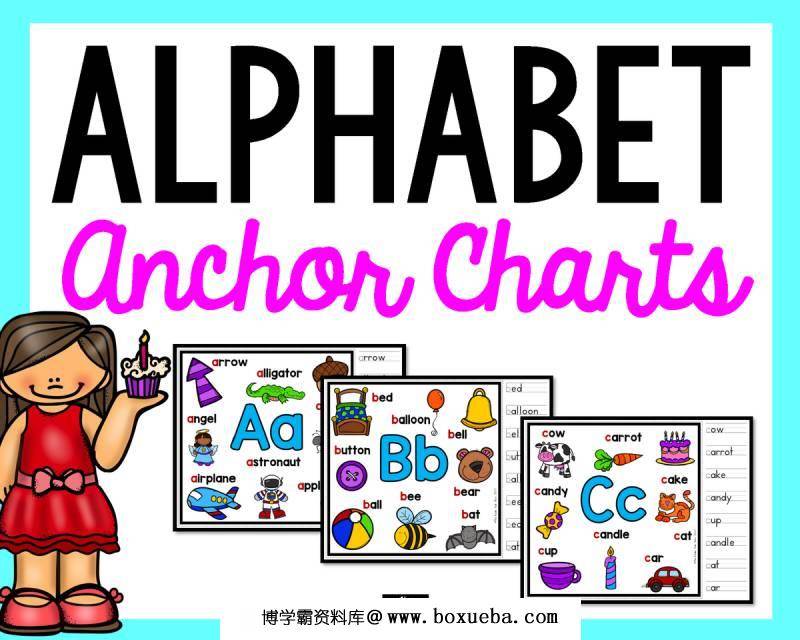 26个英文字母海报，英文字母大小写，单词记忆学起来更容易-博学霸资料网