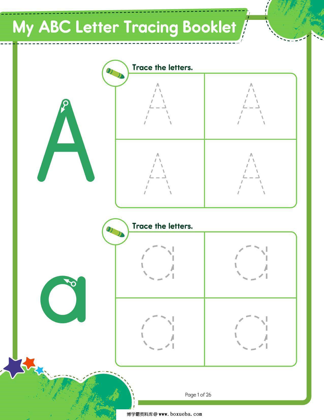 abc-letter-tracing-booklet-us 27页PDF-博学霸资料网