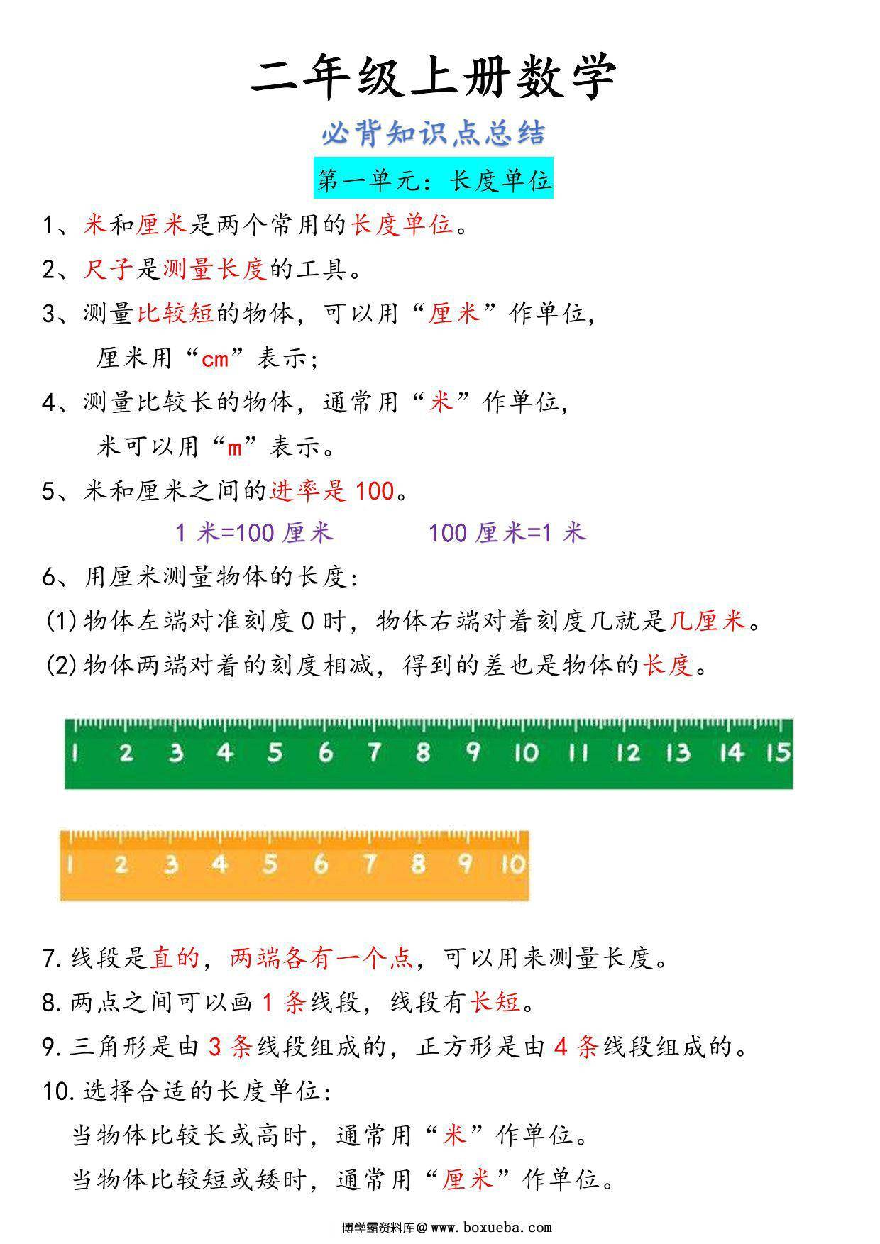 图片[3]-二年级上册数学必背公式汇总（人教版），8页PDF可打印-淘学学资料库