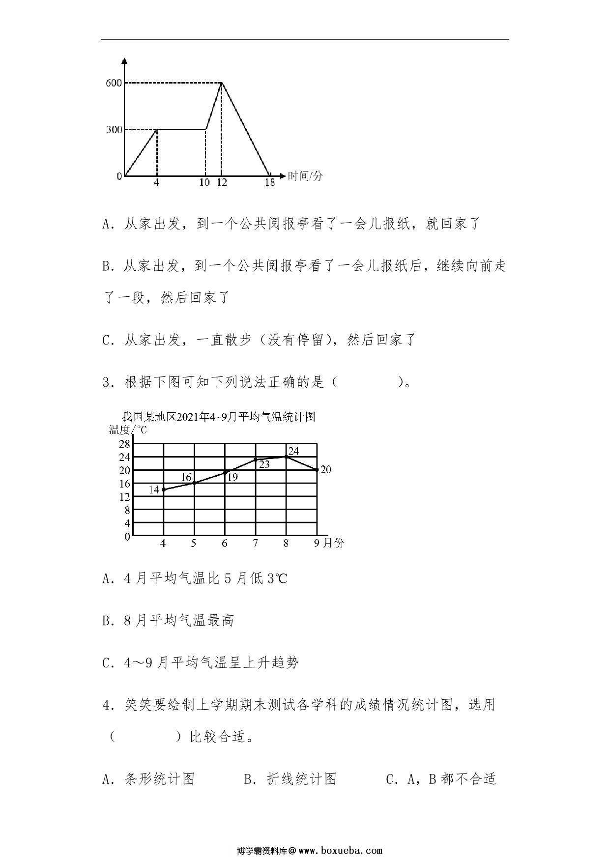 图片[3]-第六单元 数据的表示和分析（A卷 知识通关练）- 四年级下册数学单元AB卷（北师大版），17页PDF电子版-淘学学资料库
