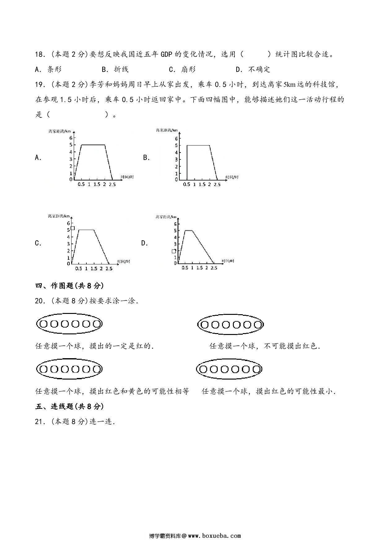 图片[3]-六年级下册数学总复习专项训练统计和概率（一）（人教版），10页PDF电子版-淘学学资料库