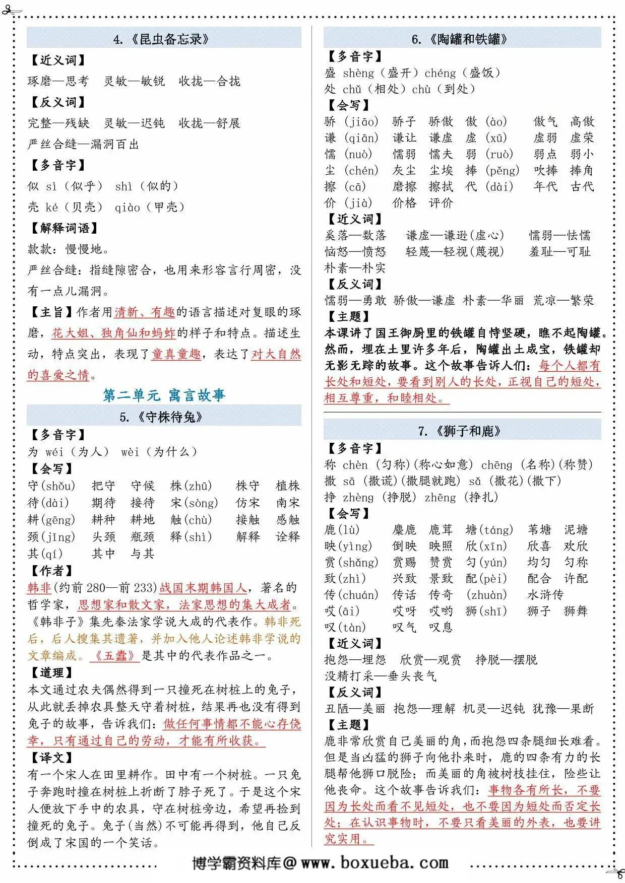 图片[2]-三年级下册语文课课贴，8页PDF可打印-淘学学资料库