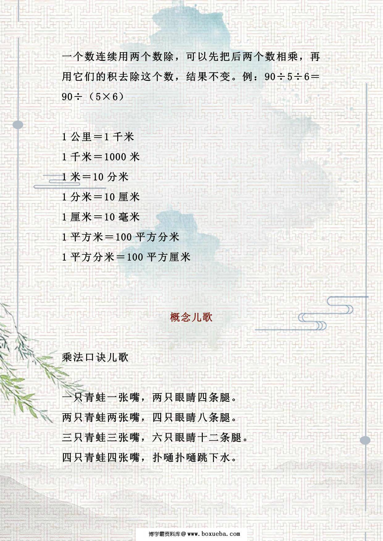 图片[2]-小学必考数学公式，10页PDF电子版-淘学学资料库