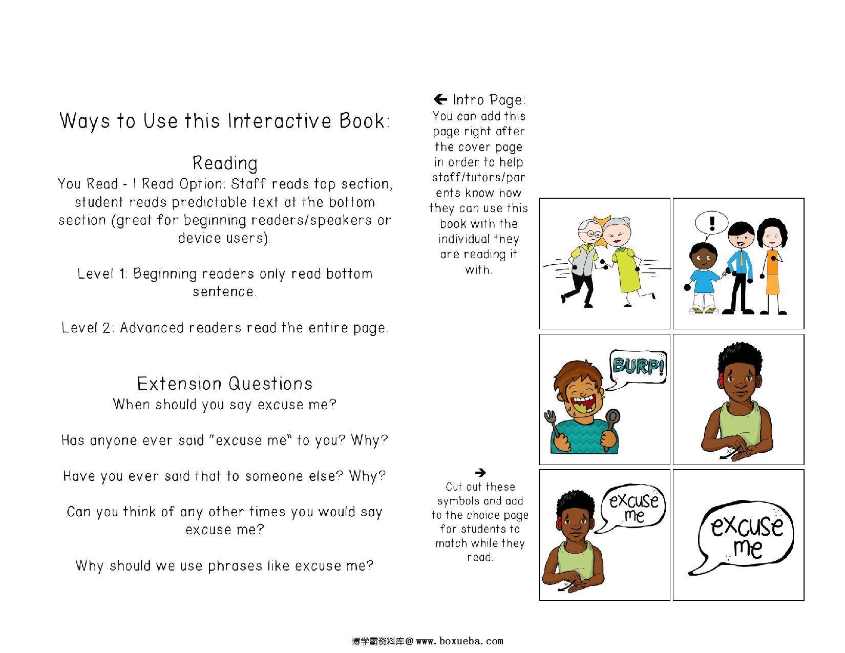 图片[3]-礼貌用语：打扰一下，interactive book互动翻翻书，5页PDF-淘学学资料库