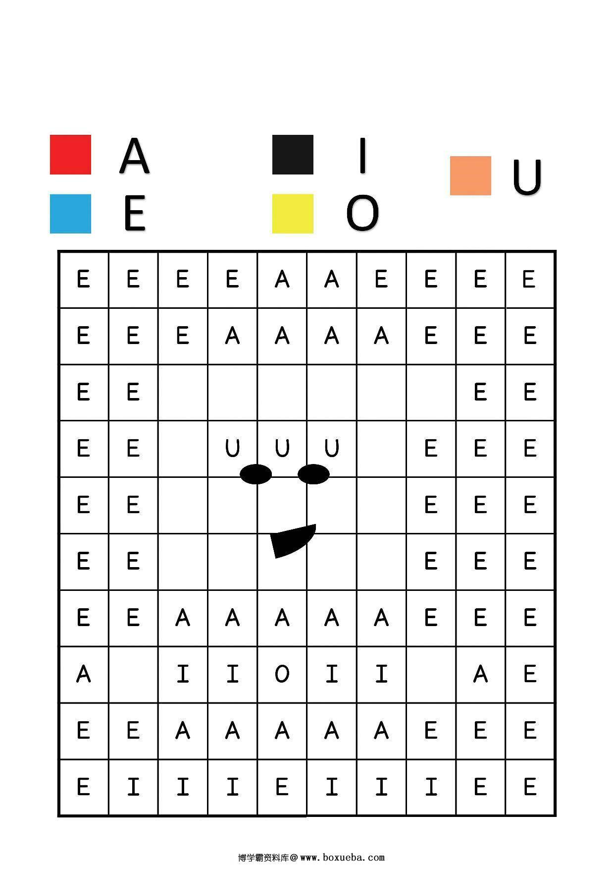 在单元格中填上与字母相对应的颜色，6页PDF-博学霸资料网