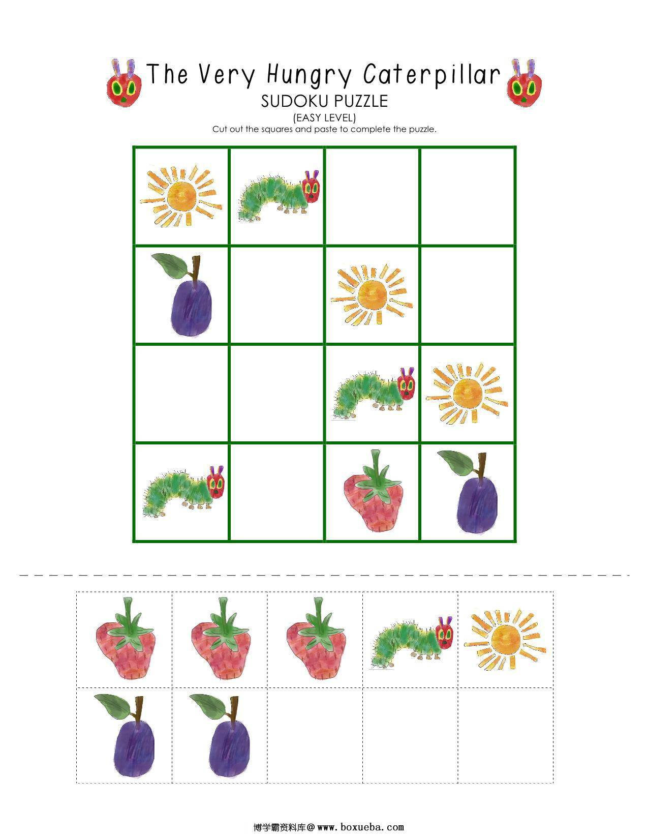 图片[2]-好饿的毛毛虫数独，8页PDF-淘学学资料库