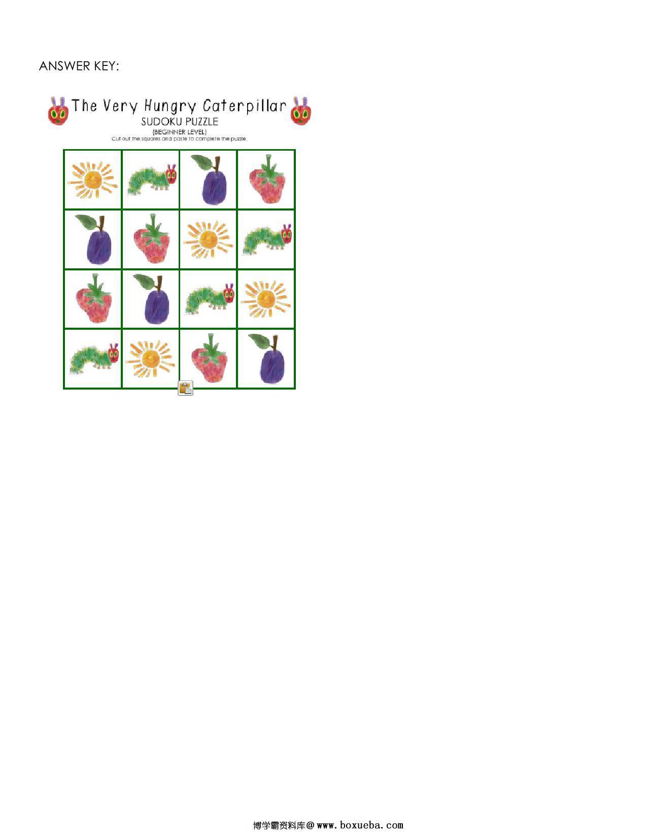 图片[3]-好饿的毛毛虫数独，8页PDF-淘学学资料库