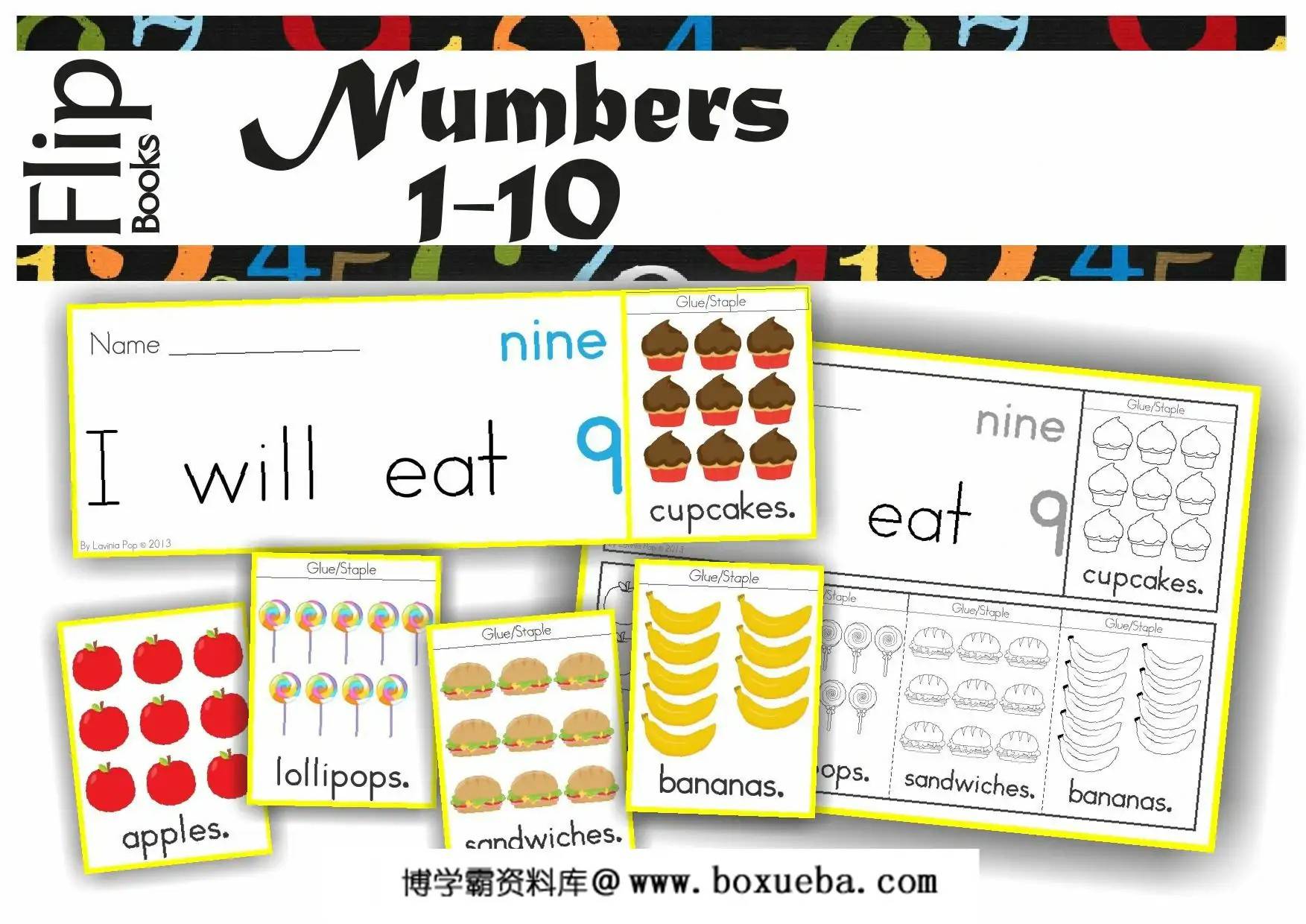 Flip Books – Numbers 23P，23页PDF可打印-博学霸资料网