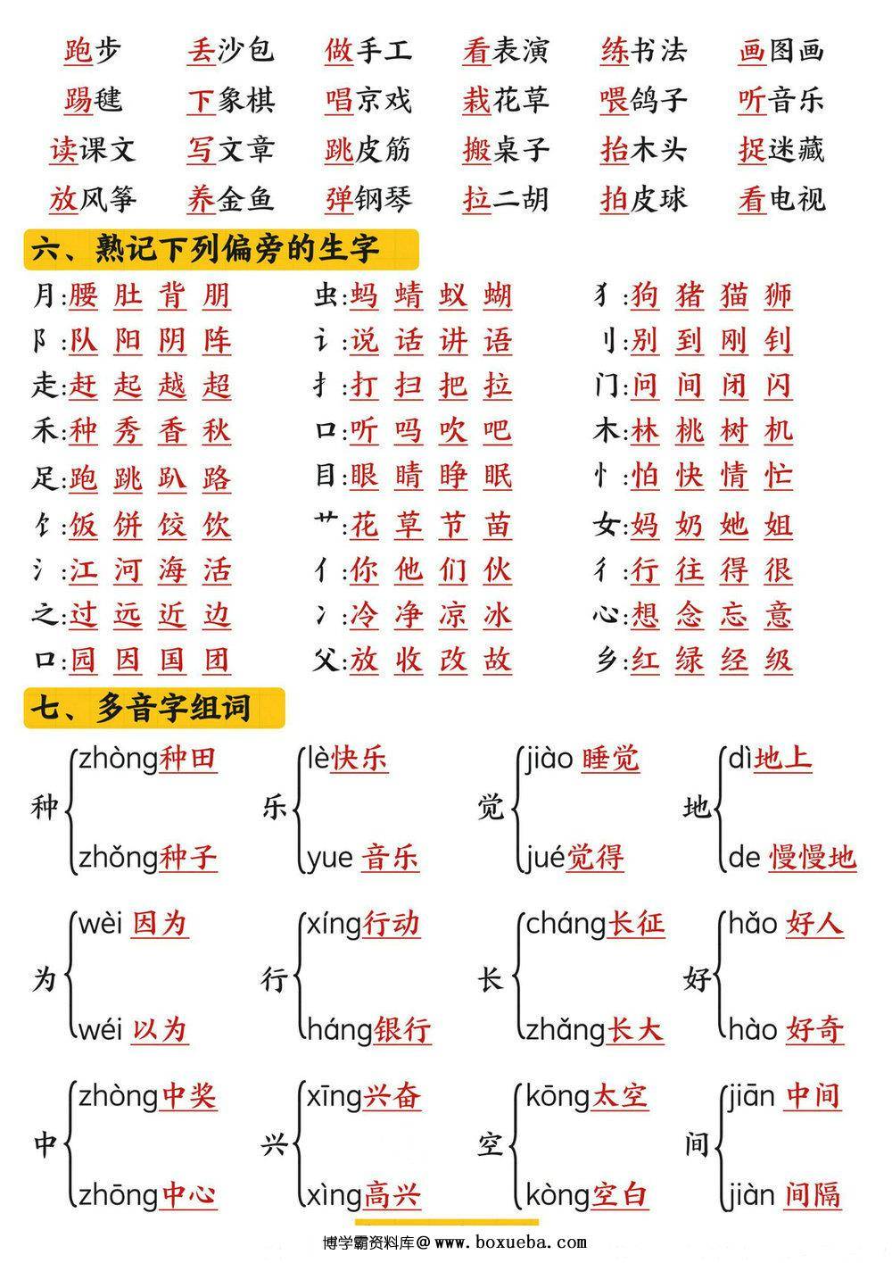 图片[2]-一下语文期中复习高频考点知识汇总（12页），12页PDF电子版-淘学学资料库