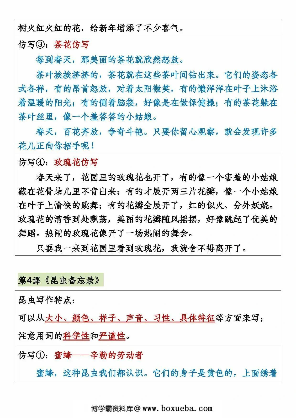 图片[2]-三年级下册语文1-8单元课内重点句子仿写，8页PDF可打印-淘学学资料库