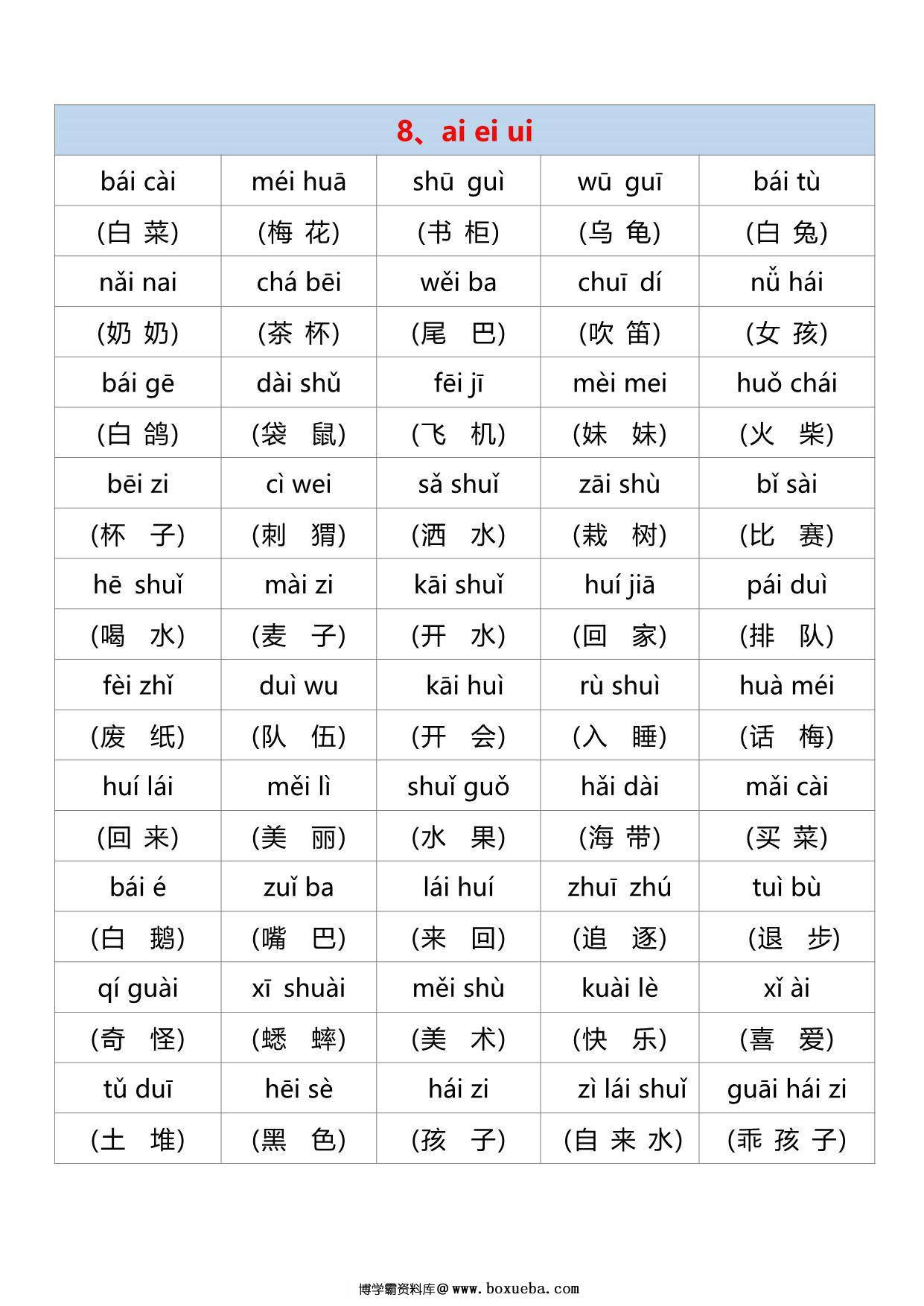 图片[4]-汉语拼音拼读练习卷，10页PDF可打印-淘学学资料库
