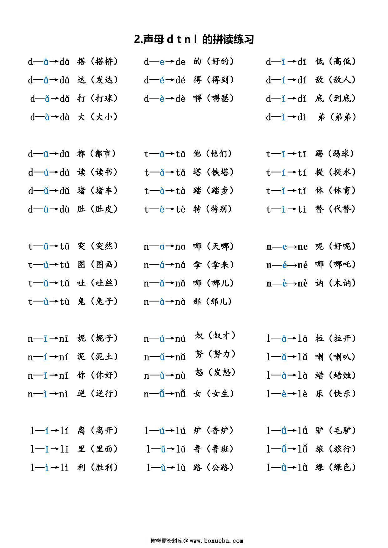 图片[3]-汉语拼音字母口诀+拼音拼读练习，8页PDF电子版-淘学学资料库