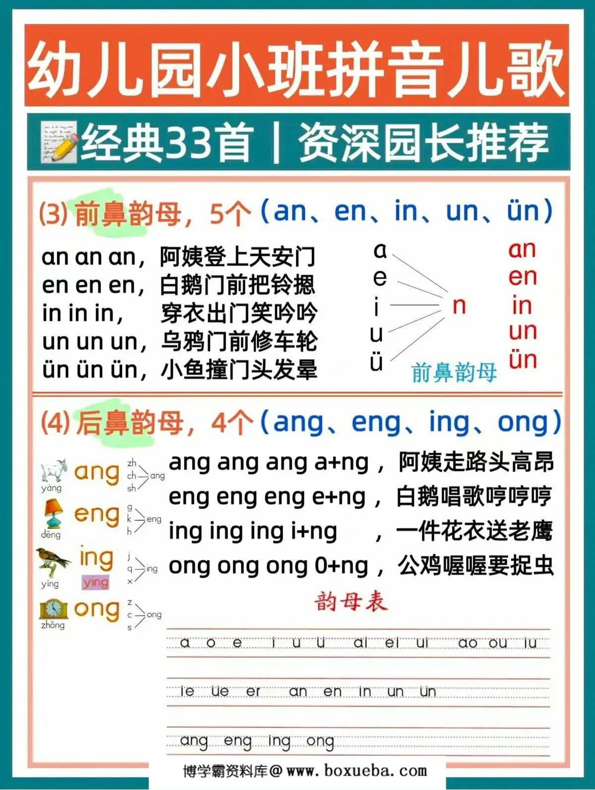 图片[2]-幼儿园大班拼音儿歌，9页PDF可打印-淘学学资料库