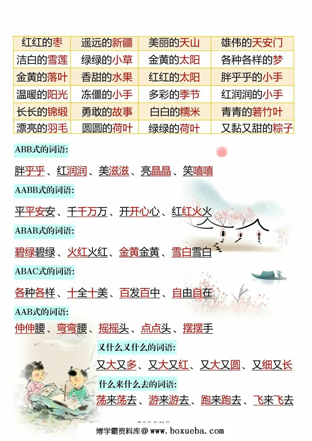 图片[2]-[修正]一年级下册语文全册必背知识点汇总（预习复习必背重点梳理），10页PDF可打印-淘学学资料库