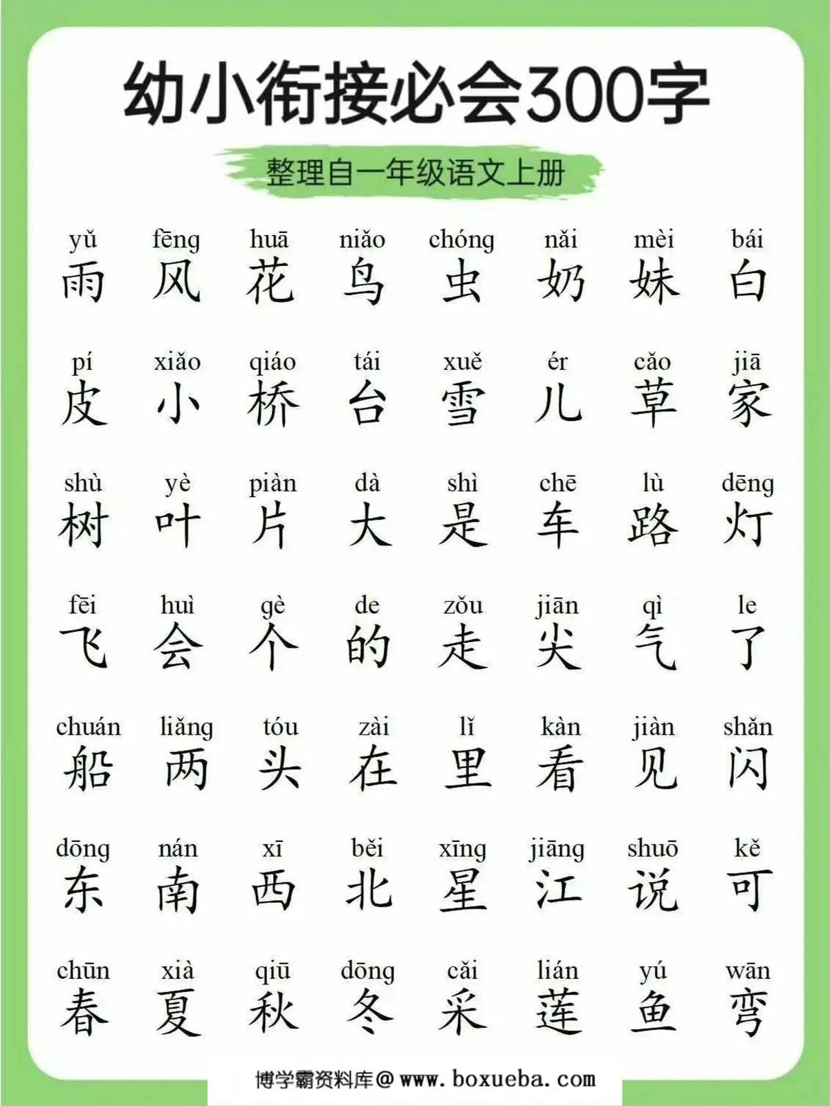 图片[2]-幼小衔接必会300字，6页PDF可打印-淘学学资料库