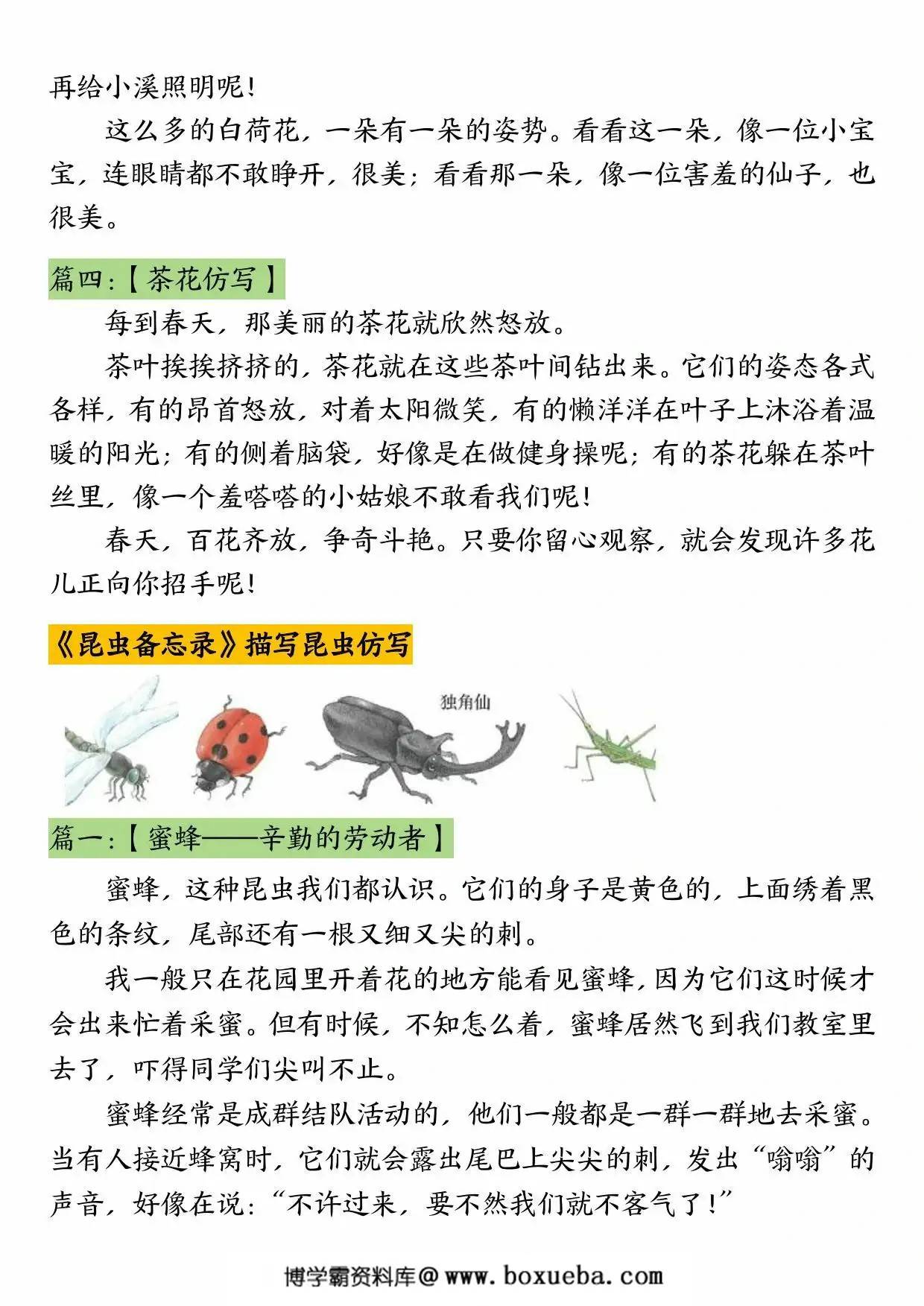 图片[3]-三年级下册语文常考课内重点仿写，7页PDF可打印-淘学学资料库