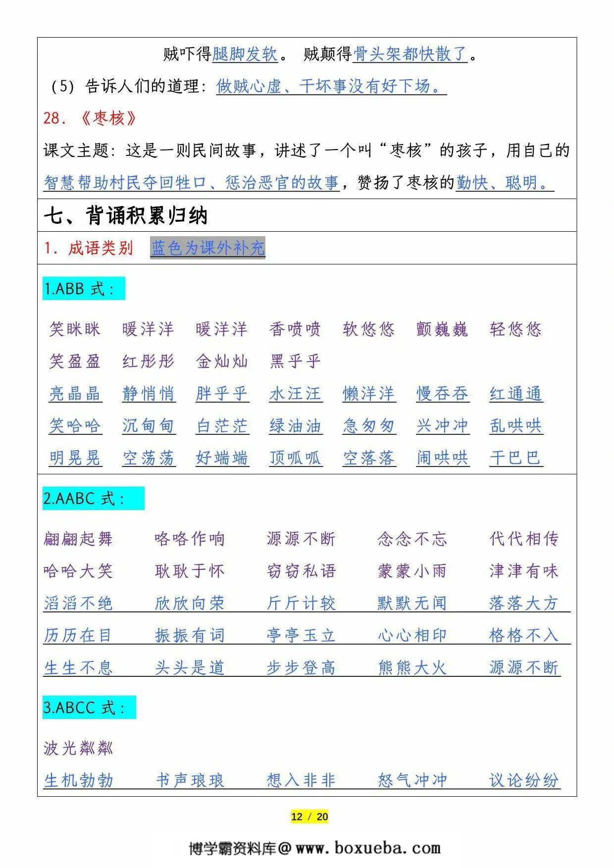 图片[3]-三年级下册语文全册重要考点归纳总结，20页PDF电子版-淘学学资料库